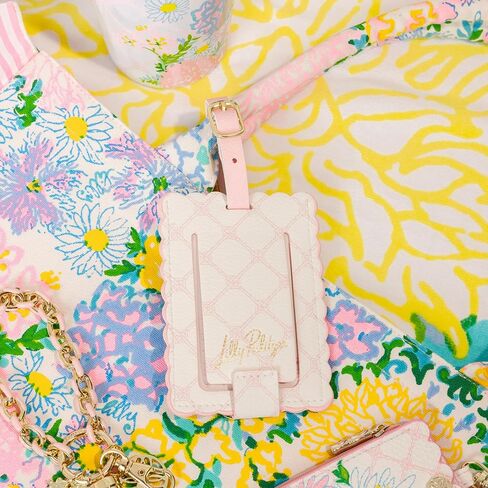 علامة الأمتعة الجلدية ذات شكل صدفي من ليلي بوليتزر مع حزام آمن، معرف حقيبة ملون للسفر، منزل حديقة ليلي in Kuwait