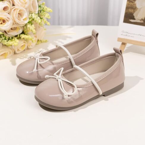 Toddler Girls Mary Jane Shoes Easy-On Flat Slip-Ons with Bow Detail, Dressy for Parties & Daily Wear in Saudi Arabia