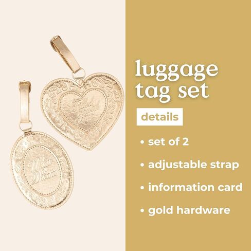 ban.do Getaway Suitcase Tag Set of 2 for Travel, Novelty Shaped Durable Vegan Leather Luggage Identifier (Lockets) in Saudi Arabia