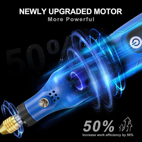 أداة دوارة لاسلكية من تشوكماكس، مجموعة أدوات دوارة صغيرة 3.7 فولت ليثيوم أيون مع 40 قطعة من الملحقات، مطحنة كهربائية دوارة بسرعة 15000 دورة في الدقيقة للتلميع والتنظيف والنقش in Kuwait