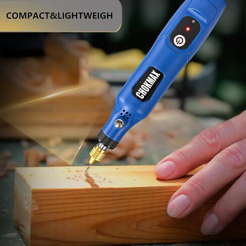 أداة دوارة لاسلكية من تشوكماكس، مجموعة أدوات دوارة صغيرة 3.7 فولت ليثيوم أيون مع 40 قطعة من الملحقات، مطحنة كهربائية دوارة بسرعة 15000 دورة في الدقيقة للتلميع والتنظيف والنقش in Kuwait