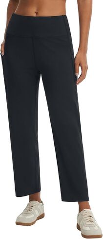 baleaf Womens 25" Yoga Pants Wide Leg Ankle Pant with Pockets High Waist Petite Stretchy Casual Travel in Saudi Arabia