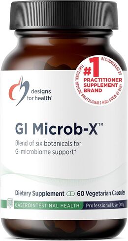 تصاميم للصحة GI Microb-X - دعم الأمعاء النباتية، تطهير + مكملات التخلص من السموم مع تريبولوس، البربرين + مستخلص البرباريس - نباتي + غير معدل وراثيًا (60 كبسولة) in Saudi Arabia