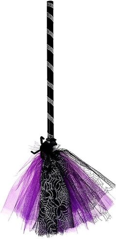 NSVJVY Kids Witch Broom, Halloween Witch Broomstick,Photography Prop Toy, Halloween Cosplay Dress Up Costume Party Cute Witch Broom(Green) in Kuwait