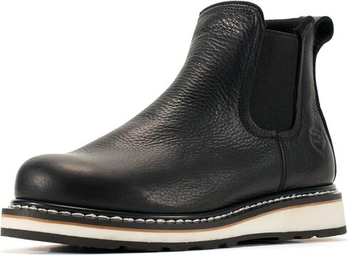 SUREWAY Men's Slip On Chlesea Work Boots for Men - Soft Toe,Lightweight Comfortable,Full Grain Leather,Slip-resistant Wedge Sole in Saudi Arabia