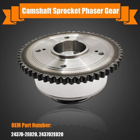 Engine Timing CVVT Camshaft Sprocket Compatible with Hyundai Elantra Kona Veloster Kia Forte Forte5 Soul Seltos 2.0L 2014-2022, Engine Exhaust & Intake CVVT Camshaft Gear Replace OE# 24370-2E020 in Saudi Arabia