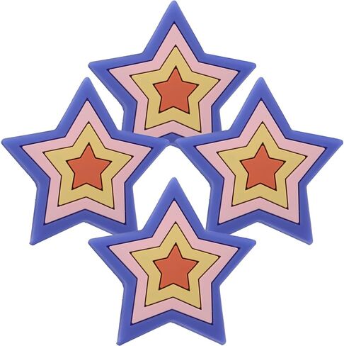 Mobestech Cartoon Silicone Drawer Handles for Room, 4pcs Star-Shaped Soft Cabinet Knobs, Single-Hole Wardrobe Pulls for Safety and Furniture Protection in Saudi Arabia