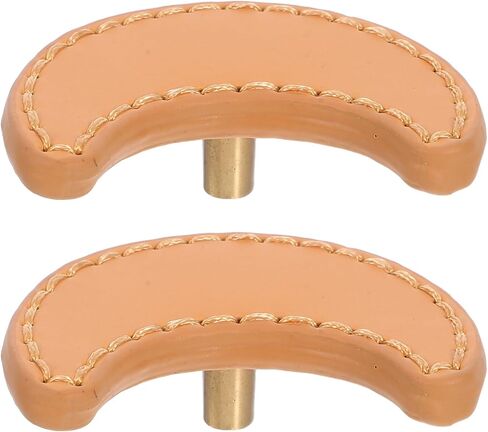 ARTIBETTER 2pcs ’ Room Wardrobe Handles Small Moon-Shaped Pu Leather Drawer Pulls Cabinet Handles Furniture Hardware Dresser Pulls for ’s Closet in Saudi Arabia