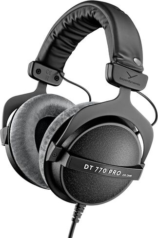 beyerdynamic DT 770 PRO 32 Ohm Over-Ear Headphones in Black. Enclosed Design, Wired for Professional Sound in The Studio and on Mobile Devices Such as Tablets and Smartphones in Kuwait