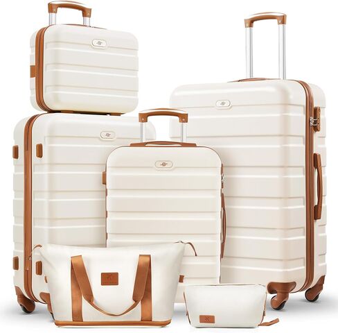 Suitour 6 Piece Luggage Sets, 16, 20, 24, 28 inch Hardside Carry-on and Checked Suitcase Set with Expandable Travel Duffle Bag Sets(Rose Red) in Saudi Arabia