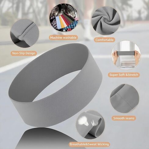 Women's Non-Slip Headbands – 8PCS Soft, Stretchy Cotton Hair Bands for Workout, Yoga & Everyday Use (Black, White, Gray, Brown) in Saudi Arabia