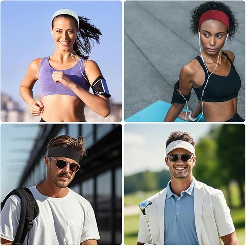 Women's Non-Slip Headbands – 8PCS Soft, Stretchy Cotton Hair Bands for Workout, Yoga & Everyday Use (Black, White, Gray, Brown) in Saudi Arabia