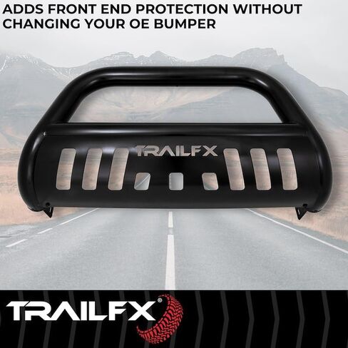 TrailFX B0028B Bull Bar Fits Ford F-150 2004-2026 Tubular 3 Inch Black Powder Coated Steel with Skid Plate Holes for Optional Lighting in Saudi Arabia