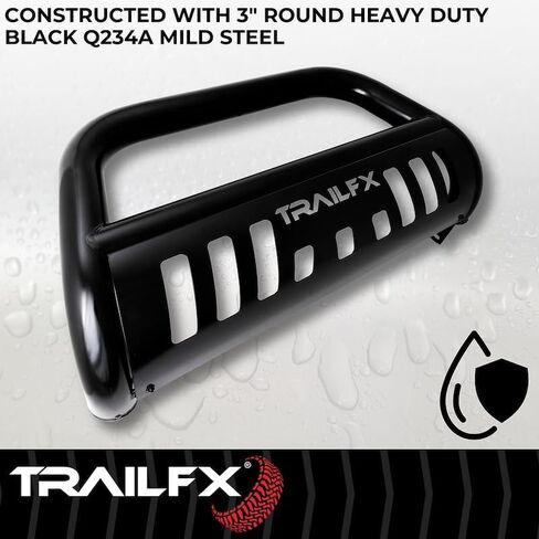TrailFX B0028B Bull Bar Fits Ford F-150 2004-2026 Tubular 3 Inch Black Powder Coated Steel with Skid Plate Holes for Optional Lighting in Saudi Arabia