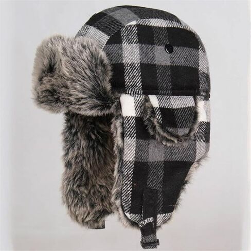 Bomber Hats Men Black Winter Male Adjustable Warm Caps Earflap Leather Hat in Saudi Arabia