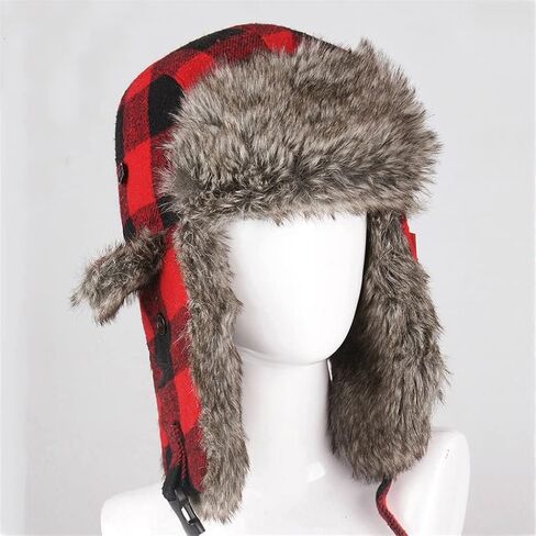 Bomber Hats Men Black Winter Male Adjustable Warm Caps Earflap Leather Hat in Saudi Arabia
