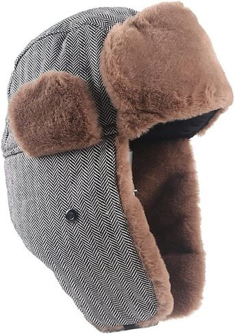 Men's Winter Hat for Women Earflaps Bomber Hats Russian Earflap Snow Trapper Cap in Saudi Arabia
