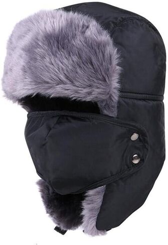 Winter Hat Keep Warm Unisex Trapper Aviator Trooper Earflap Russian Ski Bomber Faux Hats in Saudi Arabia