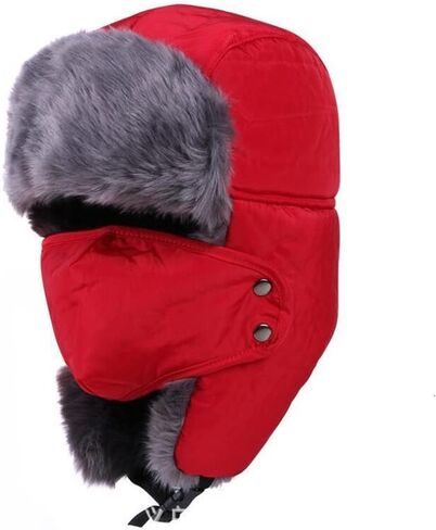 قبعة شتوية تحافظ على الدفء للجنسين، قبعات صناعية من طراز Trapper Aviator Trooper Earflap الروسية in Kuwait