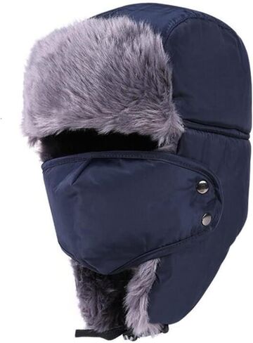Winter Hat Keep Warm Unisex Trapper Aviator Trooper Earflap Russian Ski Bomber Faux Hats in Saudi Arabia