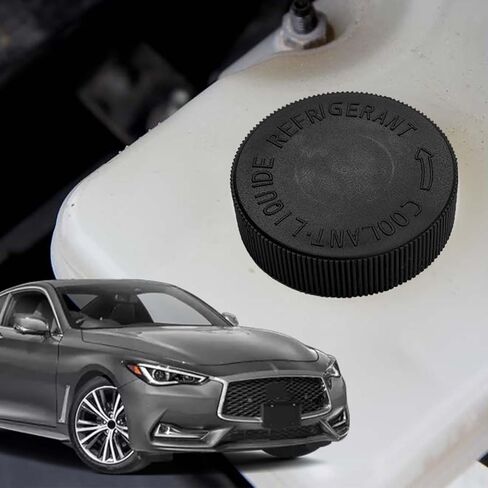 غطاء خزان المبرد غطاء غطاء المبرد استبدال OEM # 21712-79900 لملحقات إنفينيتي نيسان رينو، أغطية خزان خزان سائل تبريد المحرك غطاء خزان المياه المضاد للتجمد (قطعتان) in Saudi Arabia