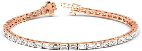 1-20 Carat (ctw) White Gold Emerald Cut LAB GROWN Diamond Bracelets (Color E-F Clarity VS2-SI1) in Saudi Arabia