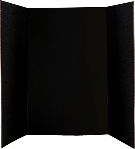 Black Tri-Fold Presentation Board 36" x 48" Corrugated Tabletop Display Exhibition Board Lightweight and Portable with Smooth Surface Great for School Projects and Business presentations - by Emraw in Saudi Arabia
