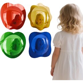 4 قطع مرآة حائط حسية من الأكريليك مرآة فقاعية لتزيين الحائط للأطفال في الفصول الدراسية ورياض الأطفال وغرفة العلوم الحسية ومساحة تخفيف الضغط (10 × 10 بوصة، أحمر، أصفر، أخضر، أزرق) in Kuwait