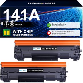 خرطوشة حبر 141A (مع شريحة) بديلة متوافقة لخرطوشة حبر HP 141A Black LaserJet W1410A 141X لحبر الطابعة HP LaserJet M110w MFP M139w M140w (عبوتان أسودتان) in Kuwait