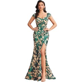 فستان زفاف رسمي للنساء، فستان حورية البحر طويل مزين بالترتر، فستان كوكتيل مثير بدون أكمام in Kuwait