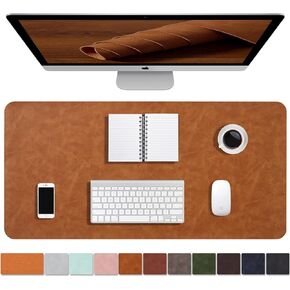 Distressed Leather Desk Mat - Non-Slip PU Leather Desk Pad Protector - Large Waterproof Mouse Pad Computer Keyboard Desk Mat Desk Accessories for Office & Home (Brown, 36"x 17") in Saudi Arabia