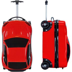 حقيبة سيارة للأولاد مقاس 18 بوصة، حقيبة سحب للأطفال، تصميم سيارة كرتونية للأطفال مع مقبض قابل للسحب للأطفال المراهقين in Kuwait