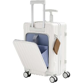 حقيبة حمل تابو 20 بوصة مع مقعد للأطفال والكبار، حقيبة حمل صلبة ذات فتحة أمامية مع مقابض مزدوجة وقفل TSA، أبيض in Kuwait