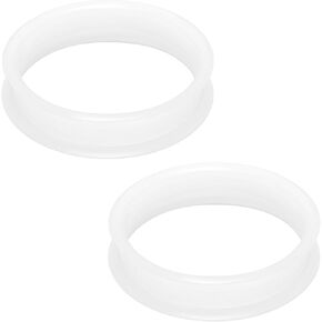 مجموعة أنفاق قياس الأذن من البلاستيك الصلب السميك والشفاف - مجموعة أذن سوداء مقاس 50 مم للنساء والرجال in Kuwait