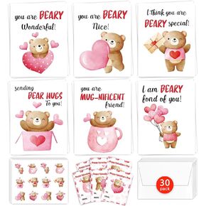 بطاقات عيد الحب المضحكة من HIDEGRASS للأطفال في الفصول الدراسية، 30 بطاقة عيد الحب مع 36 ملصقًا و30 مغلفًا، هدايا عيد الحب للأولاد والبنات in Kuwait