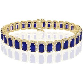 25+ Grams VVS1/D 6.65 Ctw. 14k Solid Yellow Gold Bonded Radiant Cut Solitaire Lab Simulated Diamond Tennis Link Bracelet 8mm Unisex Limited Edition in Kuwait