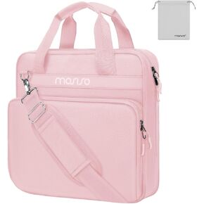 MOSISO 3 Ring Zipper Binder, 2 inch O-Ring Binder Organizer 500 Sheets Capacity Multiple Pockets Bag for Office with Storage Bag & Handle & Shoulder Strap Compatible with 13 inch Laptop/Tablet, Pink in Saudi Arabia
