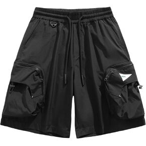 شورت رجالي كاجوال خفيف الوزن بخصر مطاطي برباط مريح مناسب للصيف في الهواء الطلق مع 6 جيوب in Kuwait