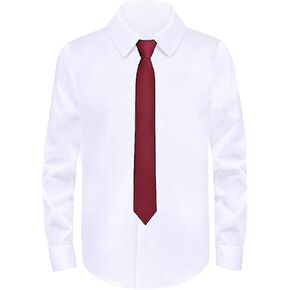 Boys Dress Shirt and Tie Set Long Sleeve Button Down Collared Formal Uniform Shirts for School Church Beach Wedding in Kuwait