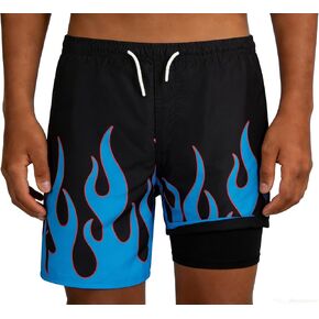 شورت سباحة للأولاد مع بطانة ضاغطة، سريع الجفاف مع جيوب، للأعمار من 5 إلى 18 عامًا in Kuwait