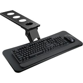 صينية لوحة مفاتيح أسفل المكتب، قابلة للتعديل للارتفاع والإمالة، صينية منصة كمبيوتر وماوس قابلة للتعديل، سطح 25 بوصة عرض × 9.8 بوصة عمق، مثالية للاستخدام في المنزل والمكتب in Kuwait
