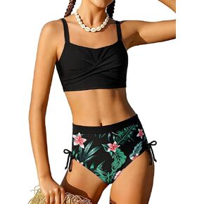 GRACE KARIN Girls Two Piece Bikini Hawaiian High Waist Swimsuit Set Teen Bathing Suit for Beach Pool Vacation Summer in Saudi Arabia