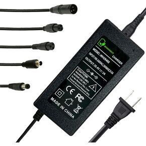 29.4V 2A Charger 5 Plugs for Scooter 24V 25.2V 25.6V 25.9V Lithium Battery, Pack DC 5.5 * 2.1 with 8mm 3 Prong /12mm 3 Prong Connector /8mm RCA/ 3-Pin Male XLR Connector in Kuwait