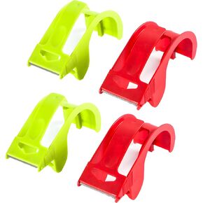 4 عبوات من أشرطة التعبئة خفيفة الوزن - مسدس شريط شحن شفاف للشحن والبريد والنقل والختم والتخزين واستخدام المنزل/المكتب/المستودع، أخضر وأحمر in Kuwait