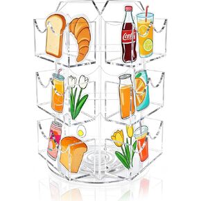 Spinning Sticker Display Stand for Vendors, Acrylic Clear 360° Rotating Sticker Card Holder for Retail, No Assembly Required 3 Tier 9 Pockets Business Card Organizer Rack for Tabletop Office Home Desk in Saudi Arabia