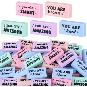 100 Pcs Inspirational Pencil Erasers Bulk Fun Motivational Eraser for Kids Students Teachers Back to School Office Supplies Prize Reward Graduation Gift in Kuwait