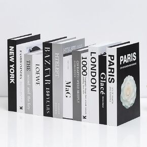 12 قطعة من الكتب المزيفة للديكور من YKYKJDG، كتب ديكور غرفة سوداء، كتب ديكور لطاولة القهوة، كتب باللونين الأبيض والأسود للأرفف، ديكور عصري للكتب in Saudi Arabia
