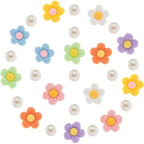 Colorful Flower Shoe Charms with Pearl and Chains Accessories Charm for Women Teens and Adults Cute shoes Decorations fit Sandal Decor Birthday Party Favors Gifts in Saudi Arabia