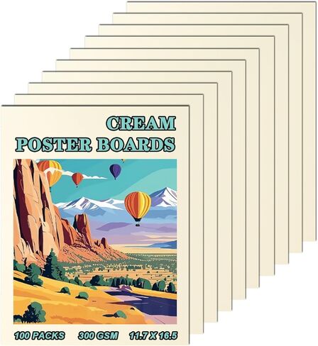 100 حزمة من لوحات الملصقات البيضاء مقاس 11 بوصة × 14 بوصة، مجموعة من ورق الملصقات البيضاء، 300 جرامًا للمتر المربع/110 رطل، لوحة ملصقات فارغة ثقيلة الوزن للوحة العرض الفنية، وعروض المشروعات اليدوية، ودفتر قصاصات الرسم، والمدرسة in Kuwait
