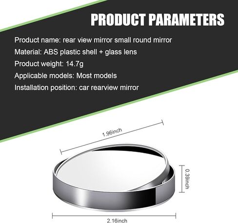 2 PCS Blind Spot Mirrors, 2" Round HD Glass Adjustable Wide Angle Rear View Mirror, Self adhesive ABS Anti collision Housing, Universal for Car, Van, SUV, Truck (Black)​ in Saudi Arabia
